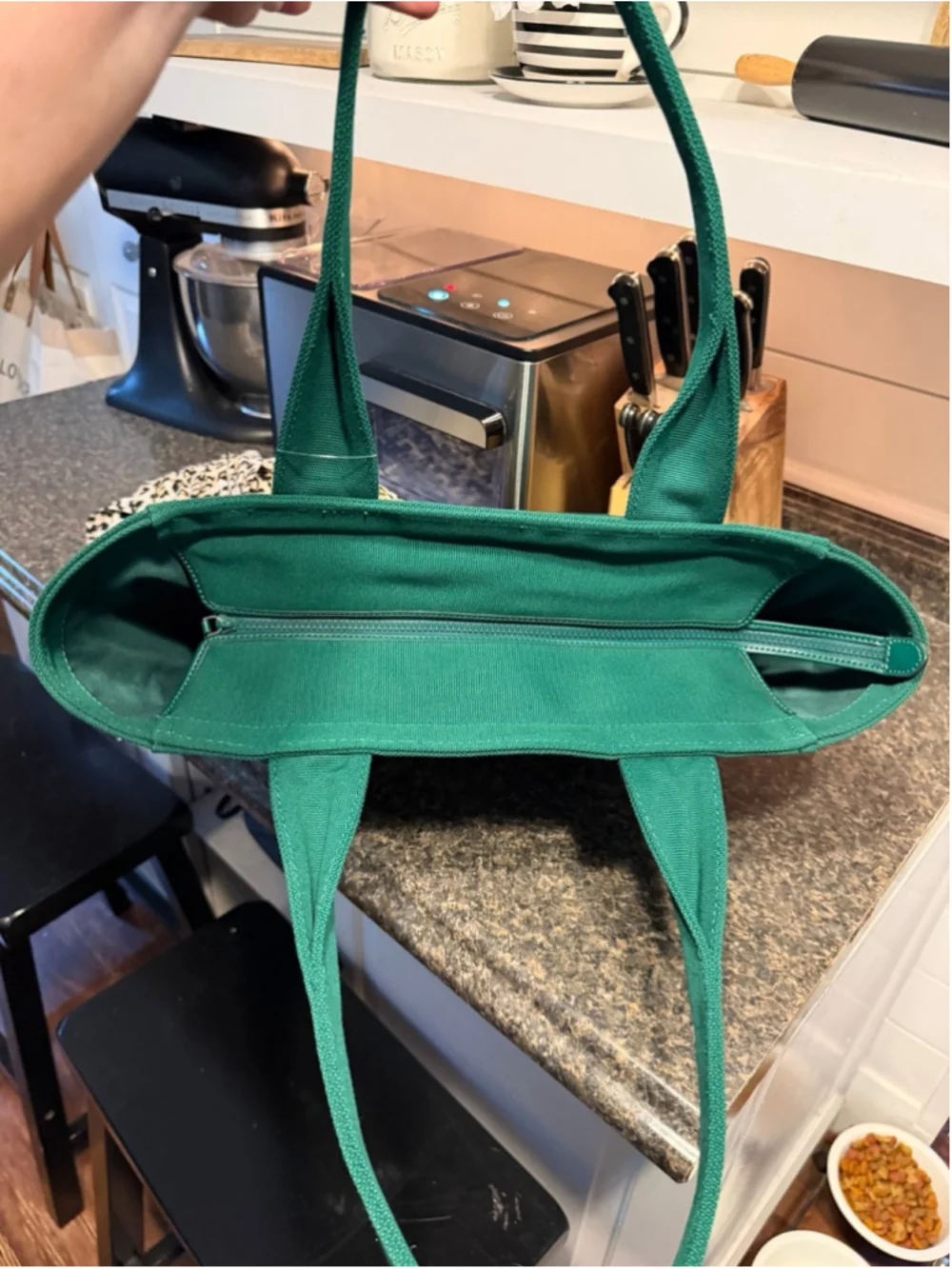 NWT Kate Spade XL Green Canvas Totebag